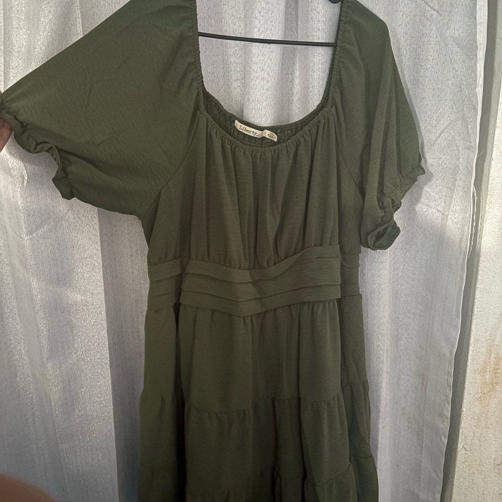 Liberty Love Olive Green Midi Dress